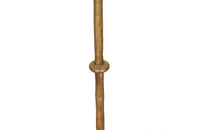 Mid century floor lamp gilt iron with ringed decorative stem on a tripod. Spanish. Mid century lighting