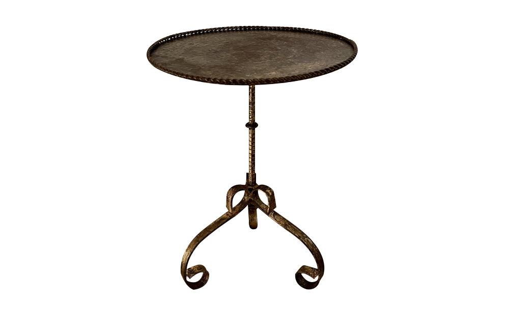 Large Mid-Century Spanish Gilt Iron Martini or Cocktail Table