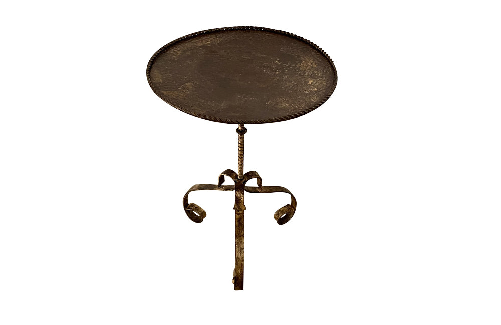 Large Mid-Century Spanish Gilt Iron Martini or Cocktail Table