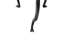 Chic little Mid-Century Spanish iron cocktail or martini table with raised rim to top.