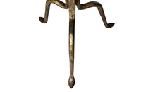 Chic little Mid-Century Spanish iron cocktail or martini table with rope rim to top.