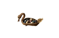 STRAW SWAN BASKET COLLECTION OF DECORATIVE EGGS