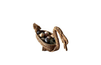 STRAW SWAN BASKET COLLECTION OF DECORATIVE EGGS