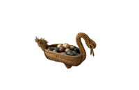 STRAW SWAN BASKET COLLECTION OF DECORATIVE EGGS