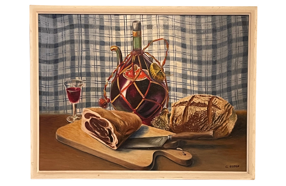 20th century, oil on canvas still life painting