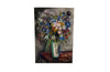 20th Century French unframed oil on canvas painting of a colourful bouquet of wildflowers in a glass vase signed by the artist L. Nuequelman 