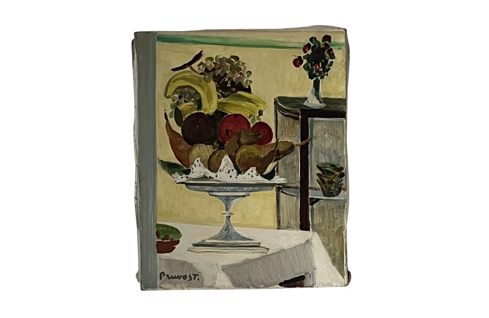 Mid-Century French Still Life Painting with Fruit by Pierre Pruvost