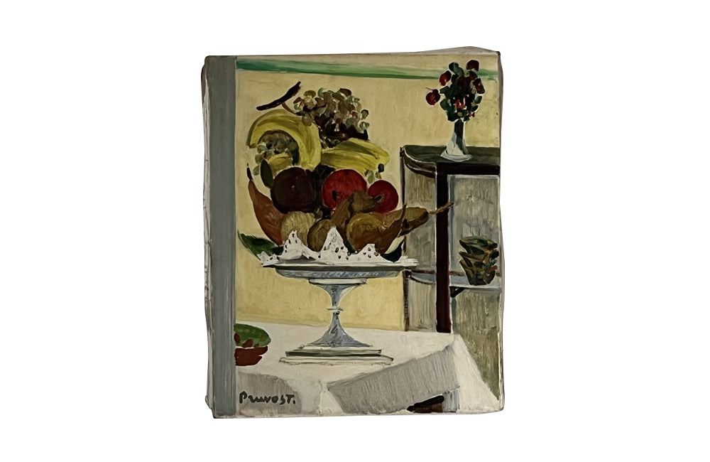 Mid-Century French Still Life Painting with Fruit by Pierre Pruvost
