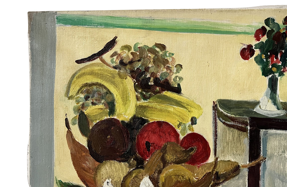 Mid-Century French Still Life Painting with Fruit by Pierre Pruvost