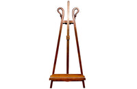 Elegant French large carved wooden decorative easel with swan necks circa 1900