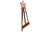 Elegant French large carved wooden decorative easel with swan necks circa 1900