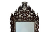 Very pretty late 19th or early 20th Century Syrian mirror with mother of pearl and bone floral and foliate decoration