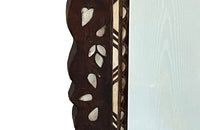 Very pretty late 19th or early 20th Century Syrian mirror with mother of pearl and bone floral and foliate decoration