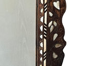 Very pretty late 19th or early 20th Century Syrian mirror with mother of pearl and bone floral and foliate decoration
