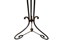 Tall late 19th Century ebonised iron side table sellette pedestal.