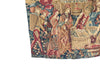 Antique tapestry wall hanging titled 'Le Pressage depicting wine pressing in XV Century Medieval times. French antiques