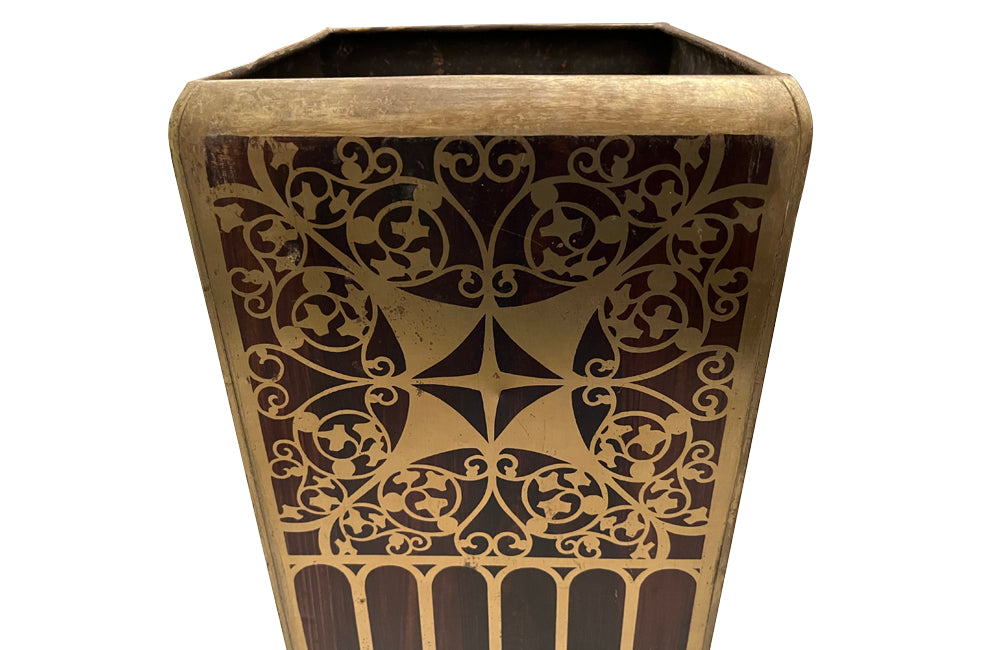 A decorative and rare late 19th Century French toleware Arts and Crafts umbrella or stick stand.