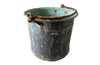 French copper tub with iron swing handle. Drainage holes for planter use. Early 1900s. AD & PS Antiques