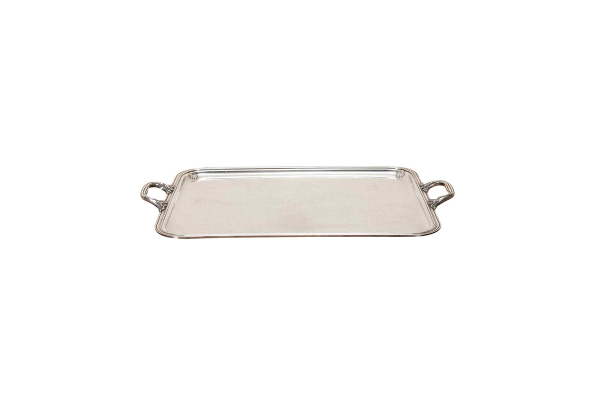 Mid Century French Silver-Plated Serving Tray by Plasait Orfèvre
