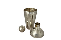 Silverplate Art Deco cocktail shaker stamped WMF [Württembergische Metallwarenfabrik] with usual ball top. 