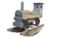 20th century 'Thomas' type tank engine rocker, of lovely weather worn wood 