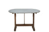 Antique table zinc top vineyard table French on an oak base. French antique furniture
