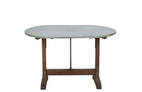 Antique table zinc top vineyard table French on an oak base. French antique furniture