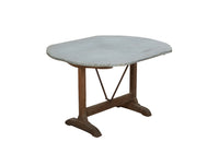 Antique table zinc top vineyard table French on an oak base. French antique furniture