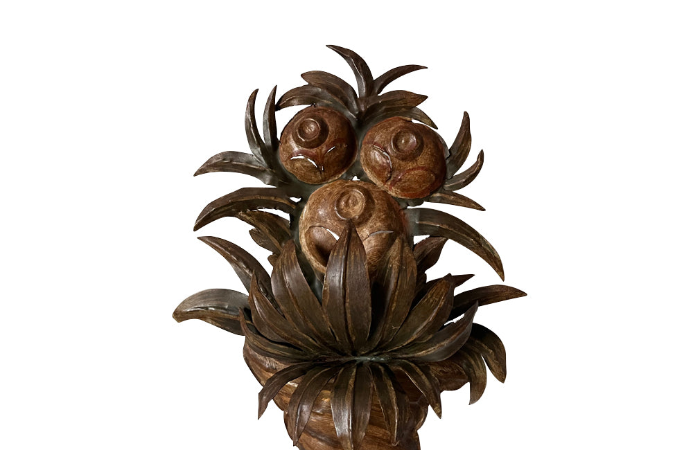Pair of antique French tole wall lights in the form of cornucopia - French Antique lighting