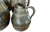 collection of six coopered wooden wine pitchers from the Burgundy region of France. Late 19th Century.