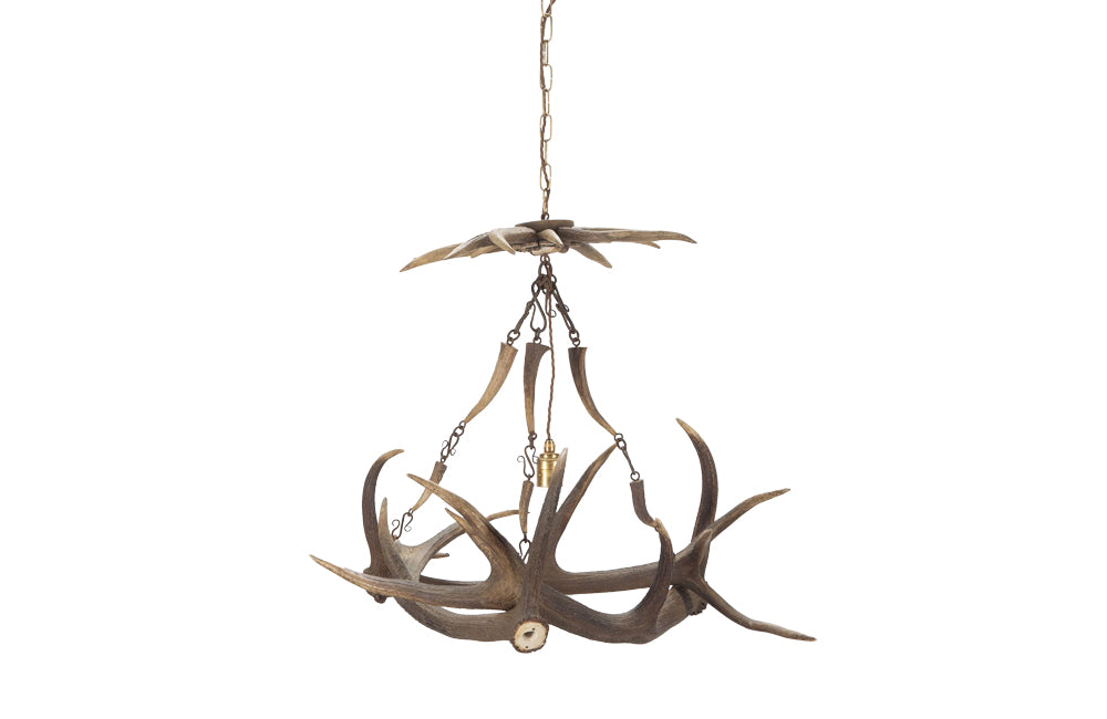 Decorative French deer antler hanging light