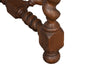 Early 20th century French oak barley twist stool upholstered in burgundy leather