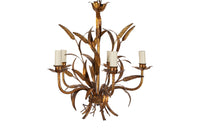 GILT METAL WHEAT SHEAF CHANDELIER