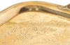 Large 19th century French brass serving tray with two handles embellished with a foliate flourish