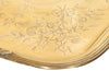 Large 19th century French brass serving tray with two handles embellished with a foliate flourish