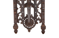 Large 19th century, or earlier, hand forged Neo Gothic style iron door knocker of wonderful workmanship and detail. 
