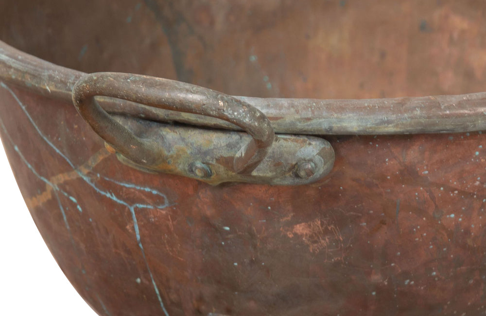 Large 19th Century decorative copper jam vat.