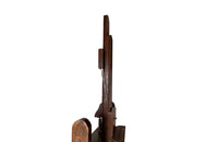 French oak artist's studio easel features a double crank mechanism allowing for the height to be adjustable as well as forward pitch. 19th century