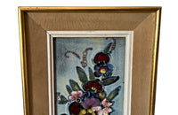 Pair of mid century framed still-life Vallauris ceramic tiles