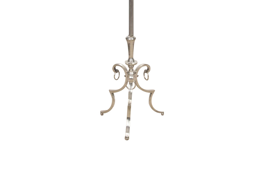 MID CENTURY FRENCH SILVERPLATE FLOOR LAMP