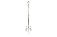 Very stylish and elegant silver plated floor lamp in the Neo-Classique style with reeded stem terminating on raised tripod base with rings.