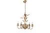 Hollywood Regency style, gilt tole, and giltwood wheat sheaf chandelier 
