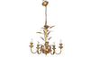 Hollywood Regency style, gilt tole, and giltwood wheat sheaf chandelier 