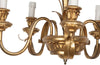 Hollywood Regency style, gilt tole, and giltwood wheat sheaf chandelier 