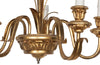 Hollywood Regency style, gilt tole, and giltwood wheat sheaf chandelier 