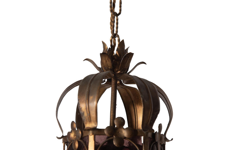 Mid 20th century small gilt iron Spanish lantern