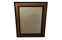 Mid century mirror decorative painted mirror with recessed surround. 