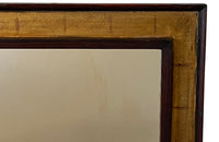 Mid century mirror decorative painted mirror with recessed surround.
