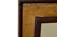 Mid century mirror decorative painted mirror with recessed surround.