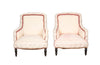 Pair of French, Napoleon III, piecrust country house armchairs. 